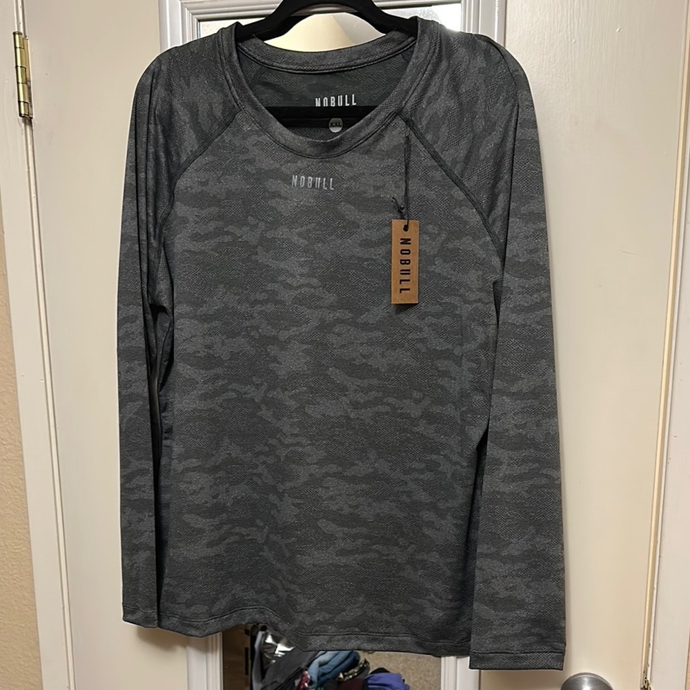 NOBULL Gray Camo Long Sleeve Shirt NWT
